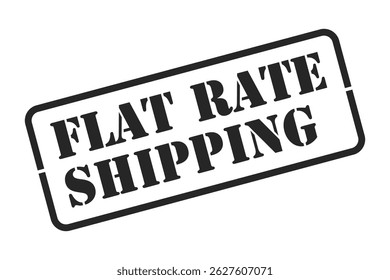 Flat rate shipping rubber stamp vector isolated