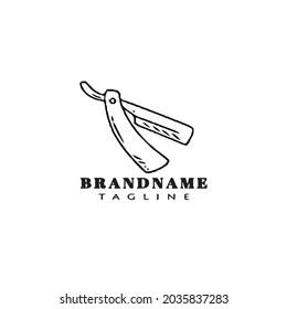 flat razor blade logo cartoon design template icon modern vector illustration