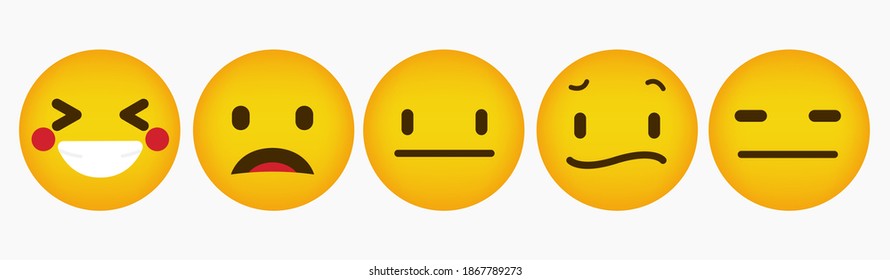 Flat Reaction Emoticon Design Collection