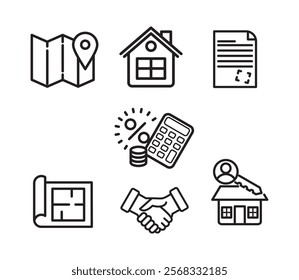 flat real estate infographic set icon