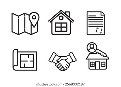 flat real estate infographic set icon