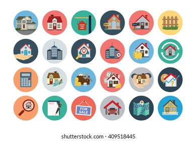 Flat Real Estate Vector Icons 1