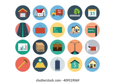 Flat Real Estate Vector Icons 4