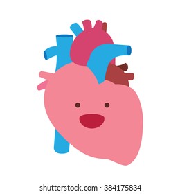 Flat Real Heart Illustration Vector Design