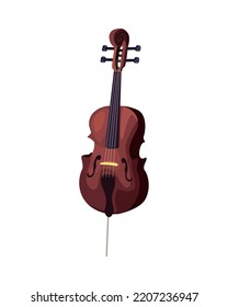 flaches realistisches Cello auf Weiß