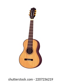 flat realistic guitar over white