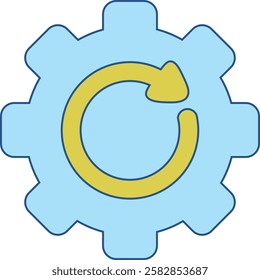 Flat Recovery gear icon template isolated on a white background