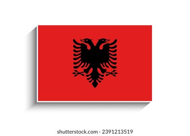 Flat Rectangle Albania Flag Icon