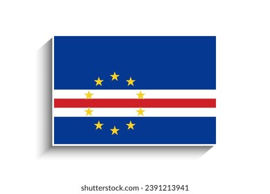 Flat Rectangle Cape Verde Flag Icon