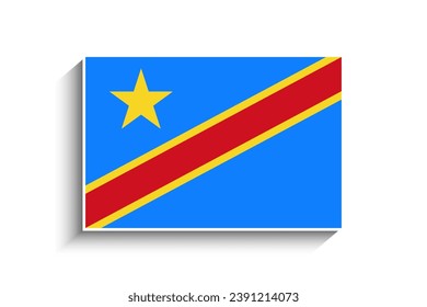 Flat Rectangle Democratic Republic of the Congo Flag Icon