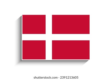 Flat Rectangle Denmark Flag Icon