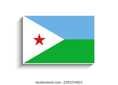 Flat Rectangle Djibouti Flag Icon