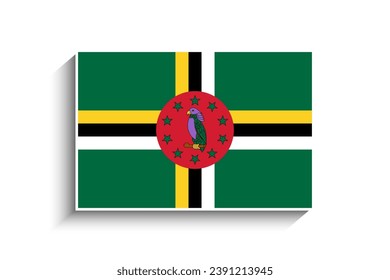Flat Rectangle Dominica Flag Icon