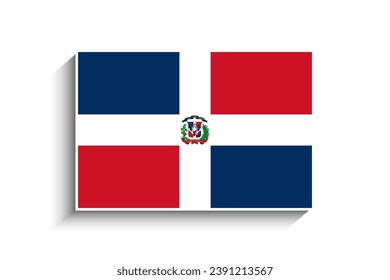 Flat Rectangle Dominican Republic Flag Icon