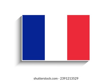 Flat Rectangle France Flag Icon