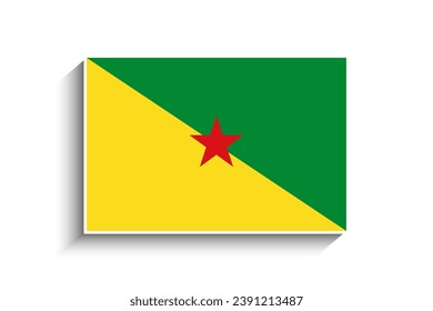 Flat Rectangle French Guiana Flag Icon