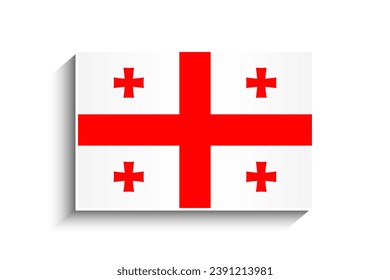 Flat Rectangle Georgia Flag Icon