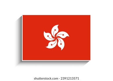 Flat Rectangle Hong Kong Flag Icon