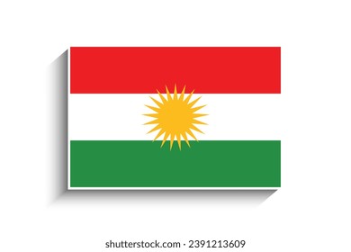 Flat Rectangle Iraqi Kurdistan Flag Icon