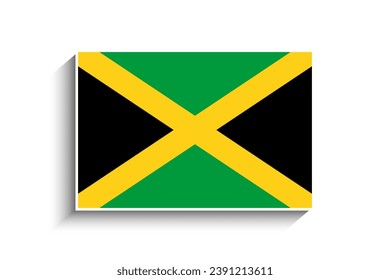 Icono de bandera de Jamaica de Rectángulo plano