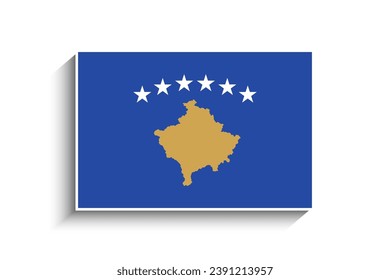 Flat Rectangle Kosovo Flag Icon