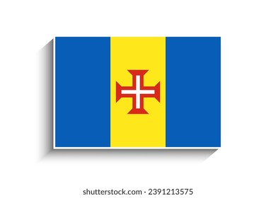 Flat Rectangle Madeira Flag Icon