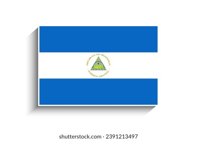 Flat Rectangle Nicaragua Flag Icon
