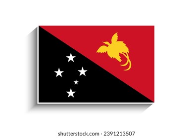 Flat Rectangle Papua-Neuguinea Flaggensymbol