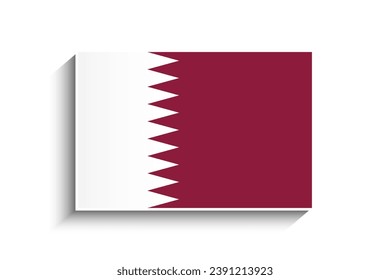 Flat Rectangle Qatar Flag Icon