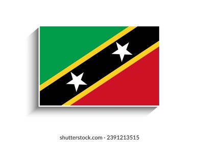 Flat Rectangle Saint kitt and Nevis Flag Icon