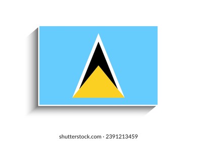 Flat Rectangle Saint Lucia Flag Icon