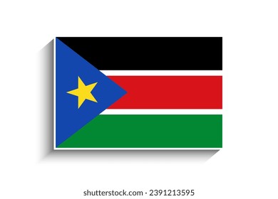 Flat Rectangle South Sudan Flag Icon