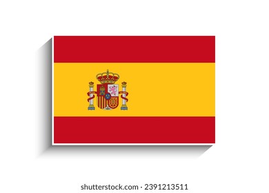 Flat Rectangle Spain Flag Icon
