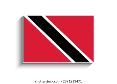 Flat Rectangle Trinidad and Tobago Flag Icon