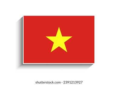 Flat Rectangle Vietnam Flag Icon