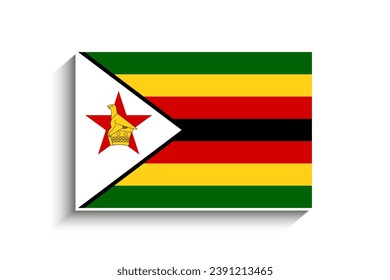 Flat Rectangle Zimbabwe Flag Icon