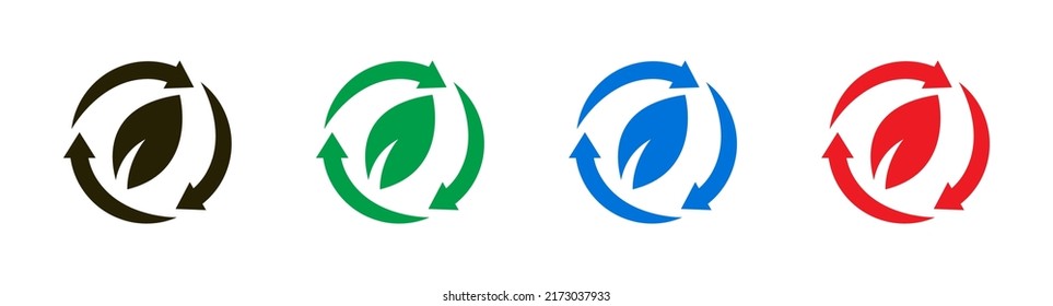 Flat recycle icons design vector. Environment friendly symbol illustration.