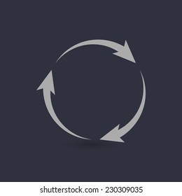Flat recycling icon. Vector illustration - eps 10