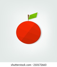 flat red apple icon