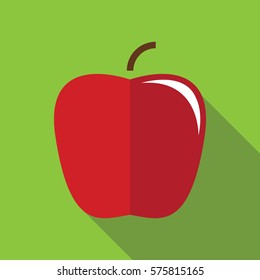 Flat red apple icon