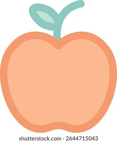 Flat Red Apple Illustration Representing Wellness