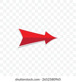 Flat Red Arrow PNG Graphic for Infographic Elements