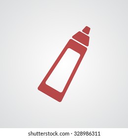 Flat red Baby Bottle icon 