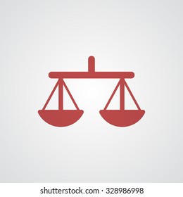 Flat red Balance icon 