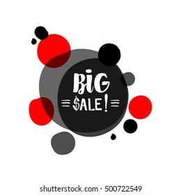 Flat red and black circle design big sale stickers. Vector illustrations for online shopping, product promotions, website and mobile website badges, ads, print material.