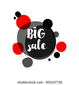 Flat red and black circle design big sale stickers. Vector illustrations for online shopping, product promotions, website and mobile website badges, ads, print material.