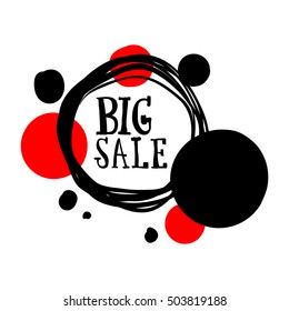 Flat red and black circle design big sale stickers. Vector illustrations for online shopping, product promotions, website and mobile website badges, ads, print material.