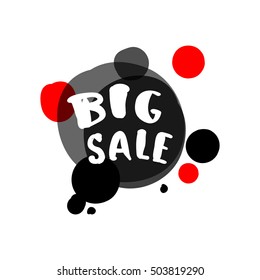 Flat red and black circle design big sale stickers. Vector illustrations for online shopping, product promotions, website and mobile website badges, ads, print material.