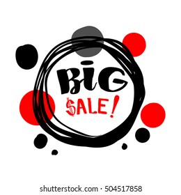 Flat red and black circle design big sale stickers. Vector illustrations for online shopping, product promotions, website and mobile website badges, ads, print material.