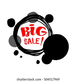 Flat red and black circle design big sale stickers. Vector illustrations for online shopping, product promotions, website and mobile website badges, ads, print material.